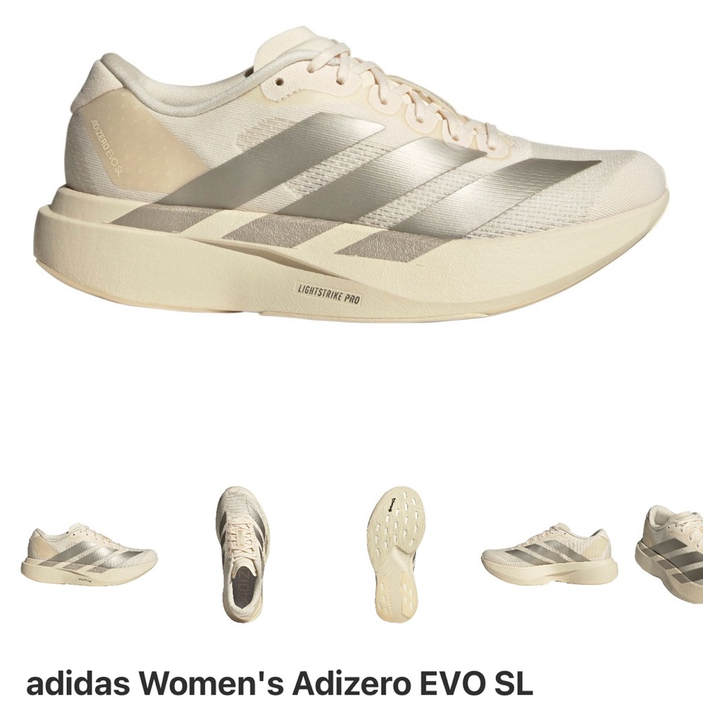 Adidas Cream Adizero EVO SL Athletic Shoes